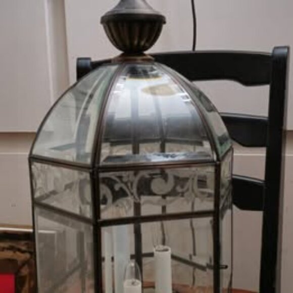 Funky Gold And Silver Hanging Lamp Rare Vintage Hanging Lamp - Elegant, High-End Décor